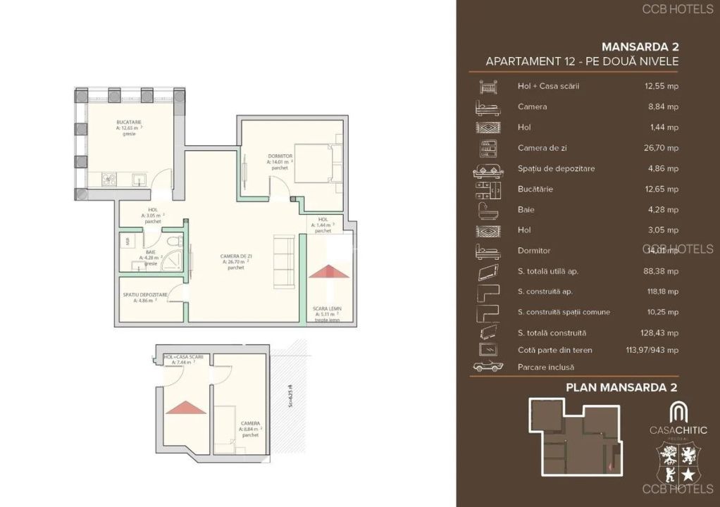 AP12 – Apartament de vacanță -Vilă istorică Neo-Românească – Predeal – fotografia 8 din 9