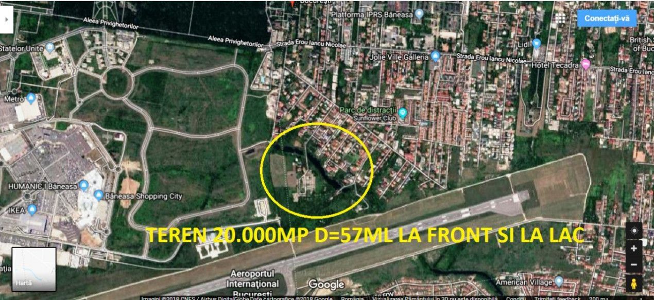 Teren 20.000mp Pipera-Baneasa Shopping City deschidere 57ml la front si lac. – fotografia 1 din 4