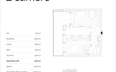 2 Camere 72 mp totali PRIMA Astera - nZEB Bd GHencea