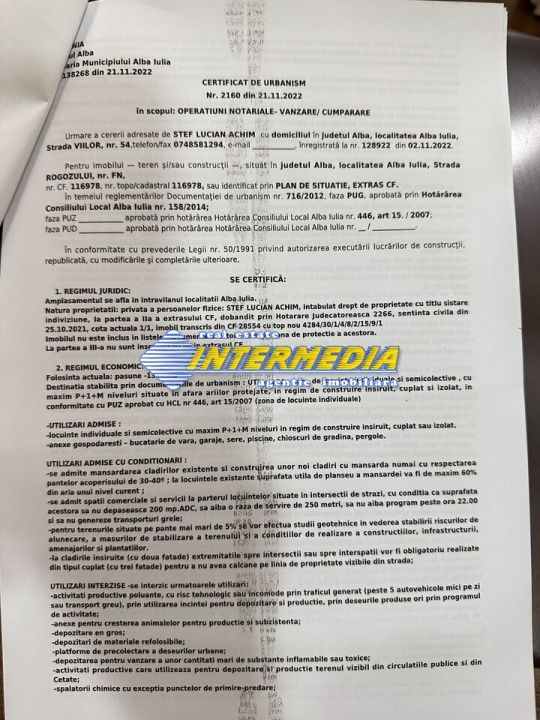 Teren intravilan 1300 mp de Vanzare Alba Iulia, Zona Apulum – fotografia 6 din 8