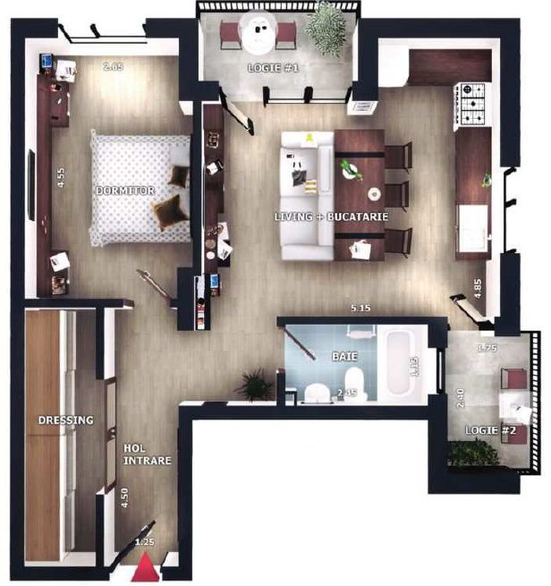 Apartament 2 camere | 52mp | zona Vivo, Floresti – fotografia 1 din 4