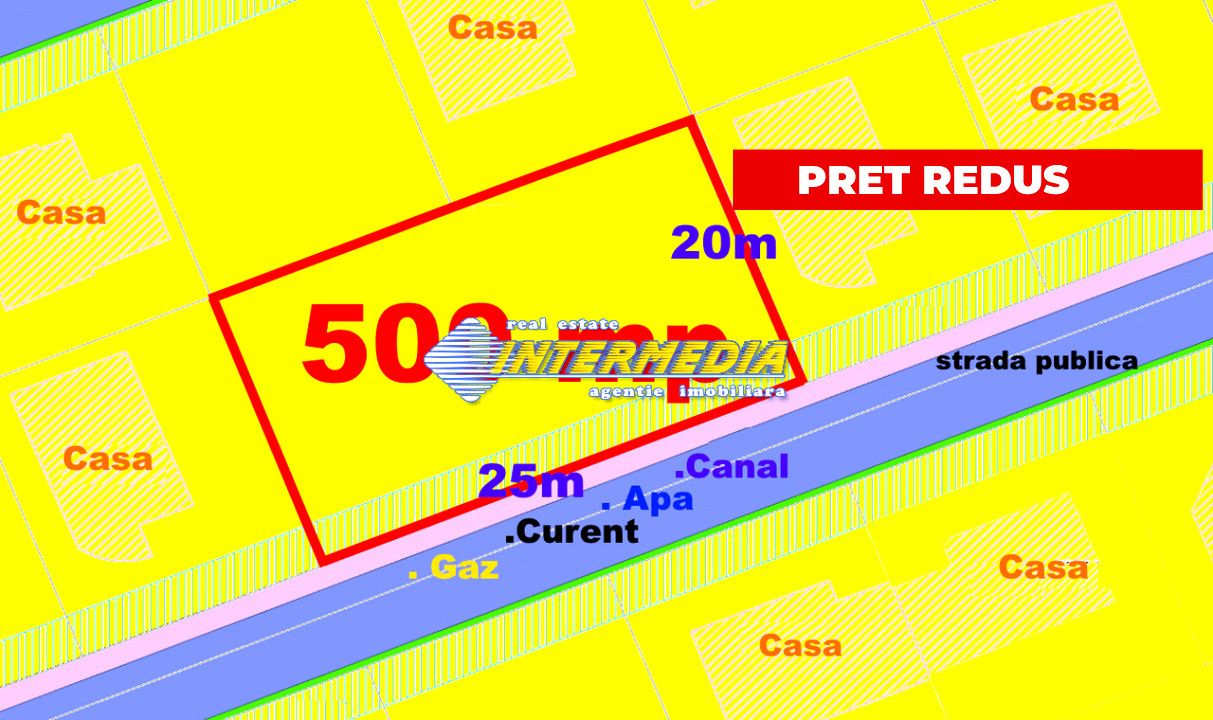Teren intravilan construibil de vânzare Micești 500mp, utilitati, strada publica – fotografia 4 din 4