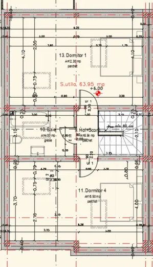 Casă tip duplex, P+E+M, 195 mp utili, 5 dormitoare, Zona Stadionului, Florești – fotografia 7 din 7