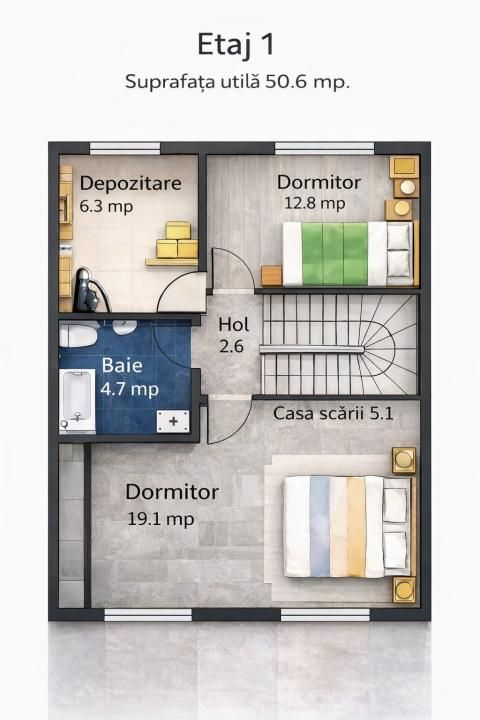 Vânzare vilă 5 camere direct dezvoltator P+2 + 3 terasă Tva inclus !!! – fotografia 15 din 21