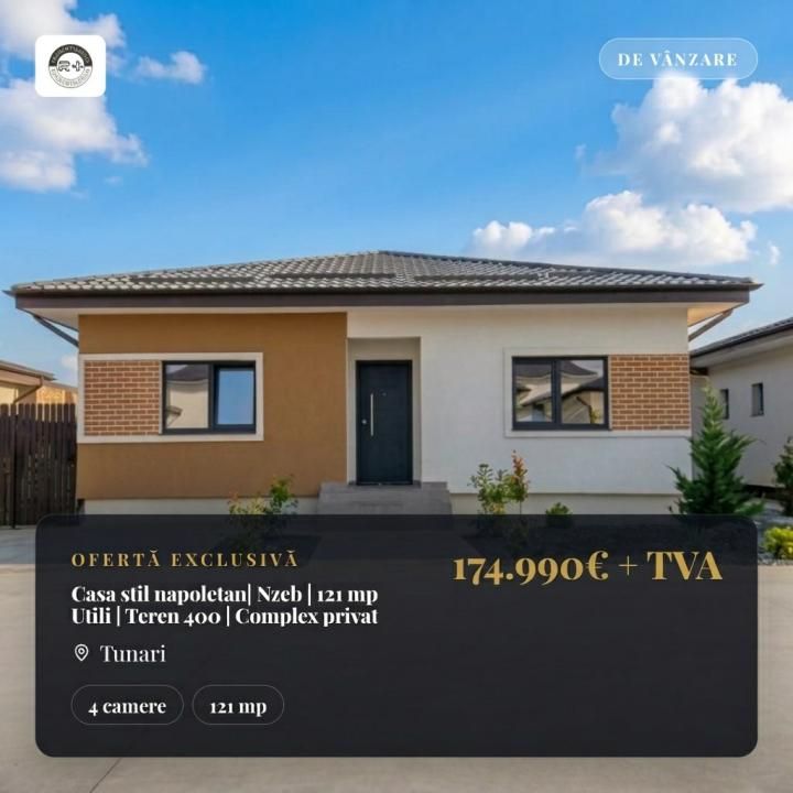 PRET PROMO| Nzeb | 121 mp Utili | Teren 400 | Complex privat – fotografia 1 din 26