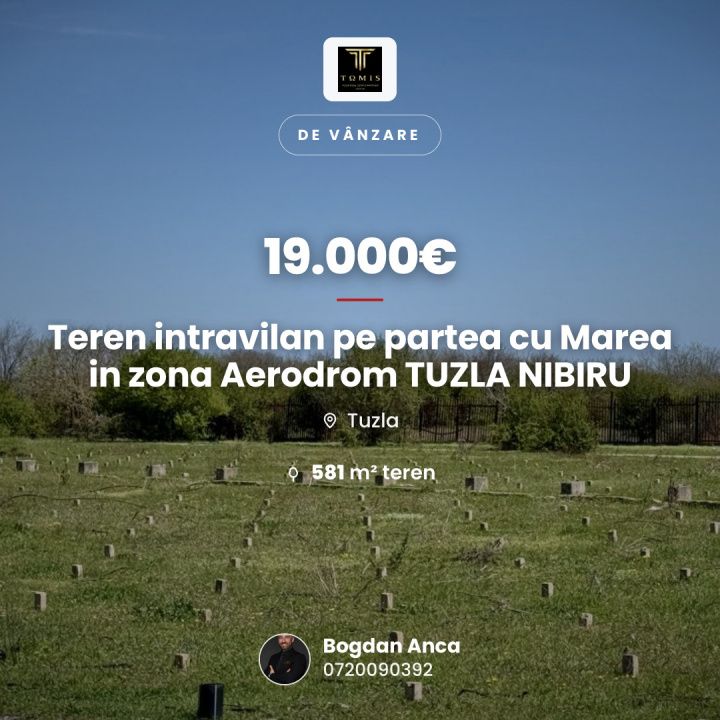 Teren intravilan pe partea cu Marea in zona Aerodrom TUZLA NIBIRU Costinesti – fotografia 1 din 22