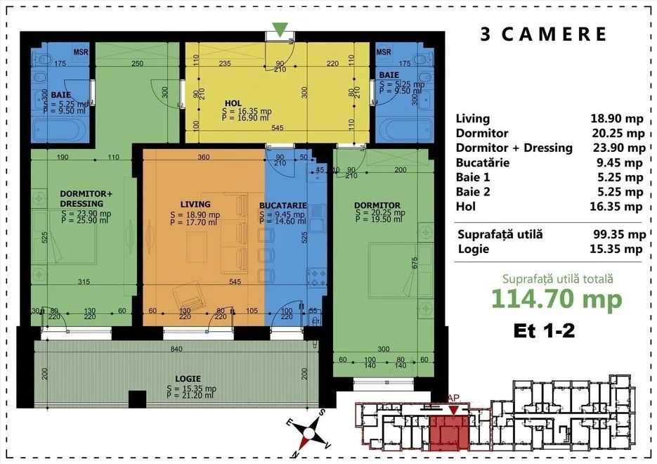 0% COM 3 Camere finisaje PREMIUM Bloc NOU 112,8 mp langa UNIRII – fotografia 17 din 18