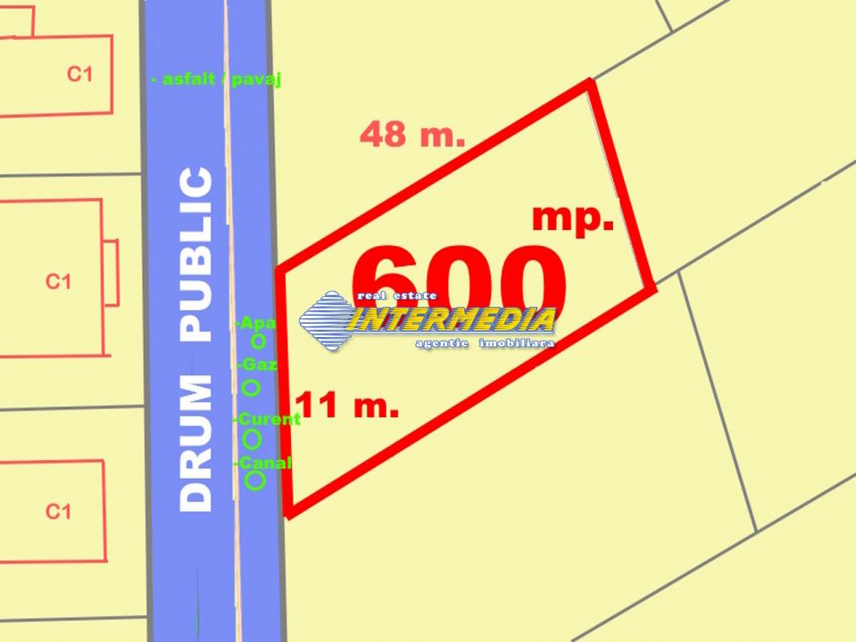 Teren Intravilan 600 mp Micesti Deschidere 11m la asfalt si utilitatiile in fata – fotografia 1 din 3