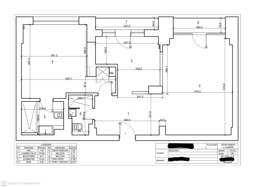 Apartament 2 camere | Unirii Fântâni | Casa Poporului | vedere integrala la Bd – fotografia 13 din 19