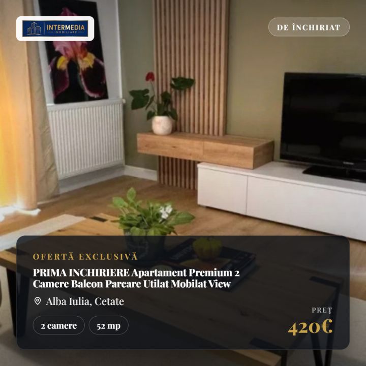 PRIMA INCHIRIERE Apartament Premium 2 Camere Balcon Parcare Utilat Mobilat View – fotografia 1 din 9