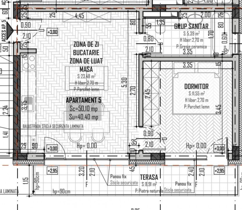 Apartamente  2 camere semifinisate , – fotografia 3 din 4