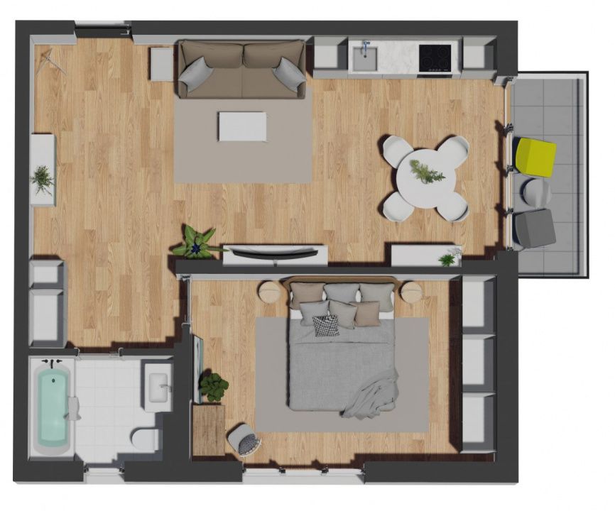 Apartament 2 camere | parcare subterana | zona Vivo, Razoare – fotografia 1 din 3