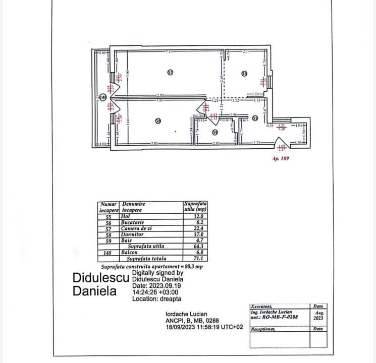 2 Camere | My Place Residence | 71 mp | Mobilat si Utilat | Parcare Subterana – fotografia 12 din 15