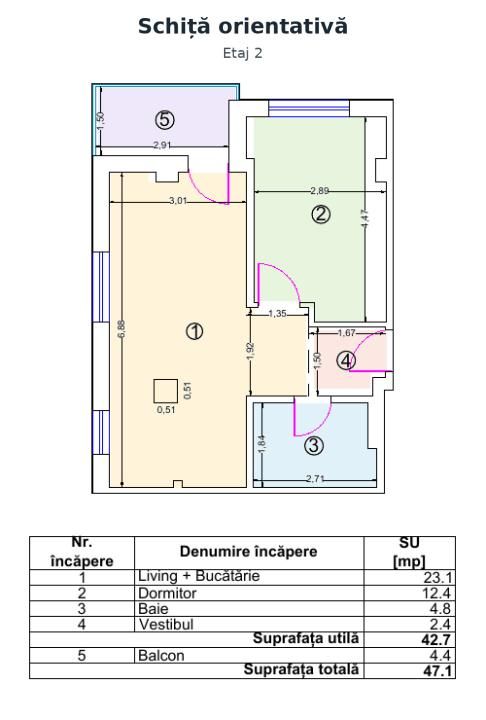 Apartament 2 camere 43mp | 0 Comision | Otopeni Libertatii | Metrou – fotografia 5 din 17