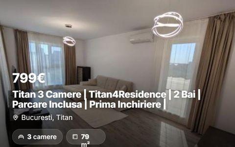 Titan 3 Camere | Titan4Residence | 2 Bai | Parcare Inclusa | Prima Inchiriere |