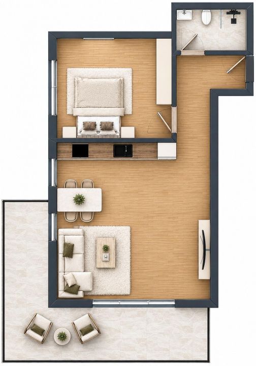 Apartament PREMIUM I 2 camere I 56 mp I  balcon 11,53 mp I finisat I – fotografia 3 din 6