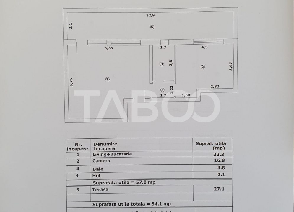 Apartament 2 camere decomandat 47 mp utili + terasa 27 mp nou 2025 – fotografia 2 din 2