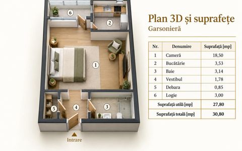 Garsonieră de vânzare în Titan, 30,80 mp, bloc anvelopat, Parc IOR, Metrou