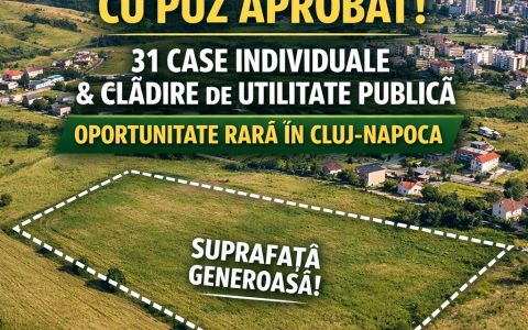Teren de vânzare cu PUZ aprobat | 31 case individuale