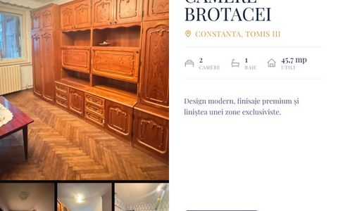 Apartament 2 camere de vanzare Brotacei - Tomis 3 | Parter