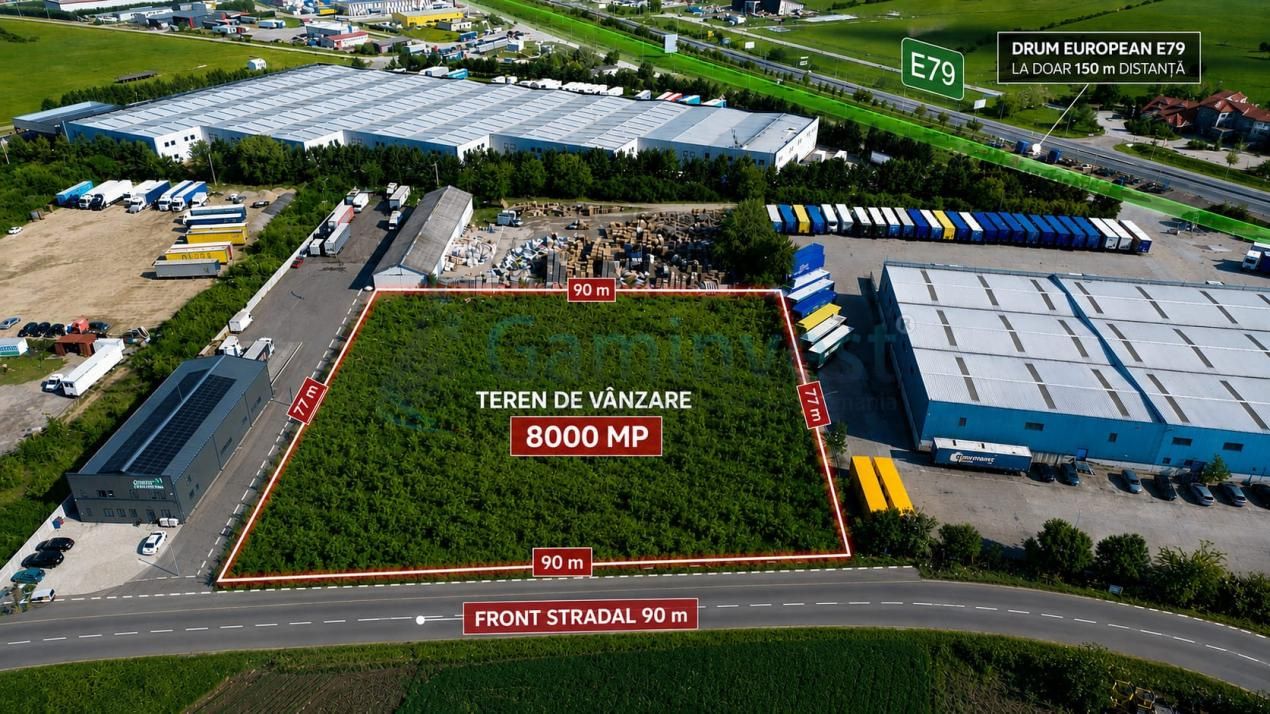 Teren industrial de 8000mp  si front de 90 m de vanzare langa Oradea, Bors – fotografia 1 din 6