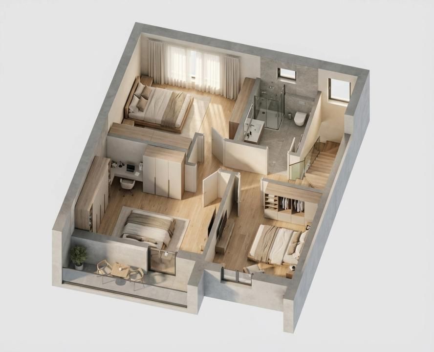 TVA inclus | Proiect NOU de case cu 4 camere Trivale | Zona Platou – fotografia 7 din 17