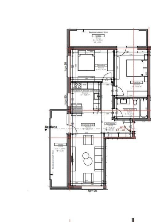 Apartament 3 camere, 72 mp + 2 terase, parcare și boxă, Chinteni – fotografia 11 din 11