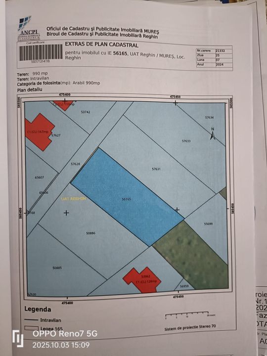 Teren de vânzare 1000 mp cu autorizație de construcție – fotografia 1 din 5