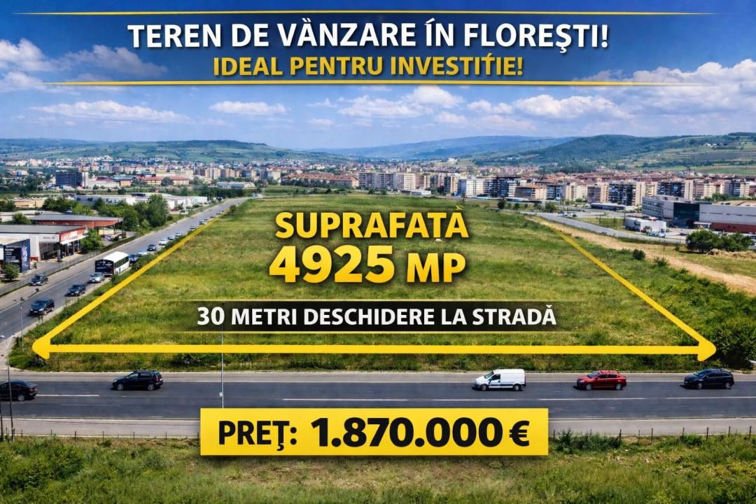 Teren in Florești, la drumul principal, Ideal pentru investiție – fotografia 1 din 1