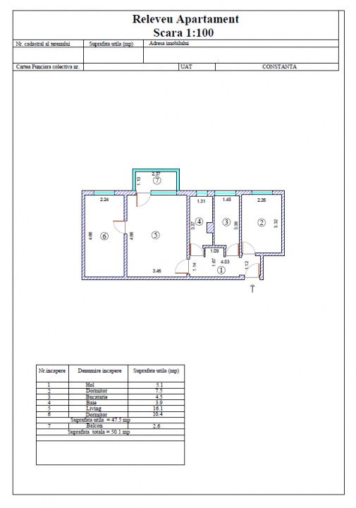 Apartament cu 3 camere de vânzare în zona KM 4-5 – Constanța – fotografia 1 din 4