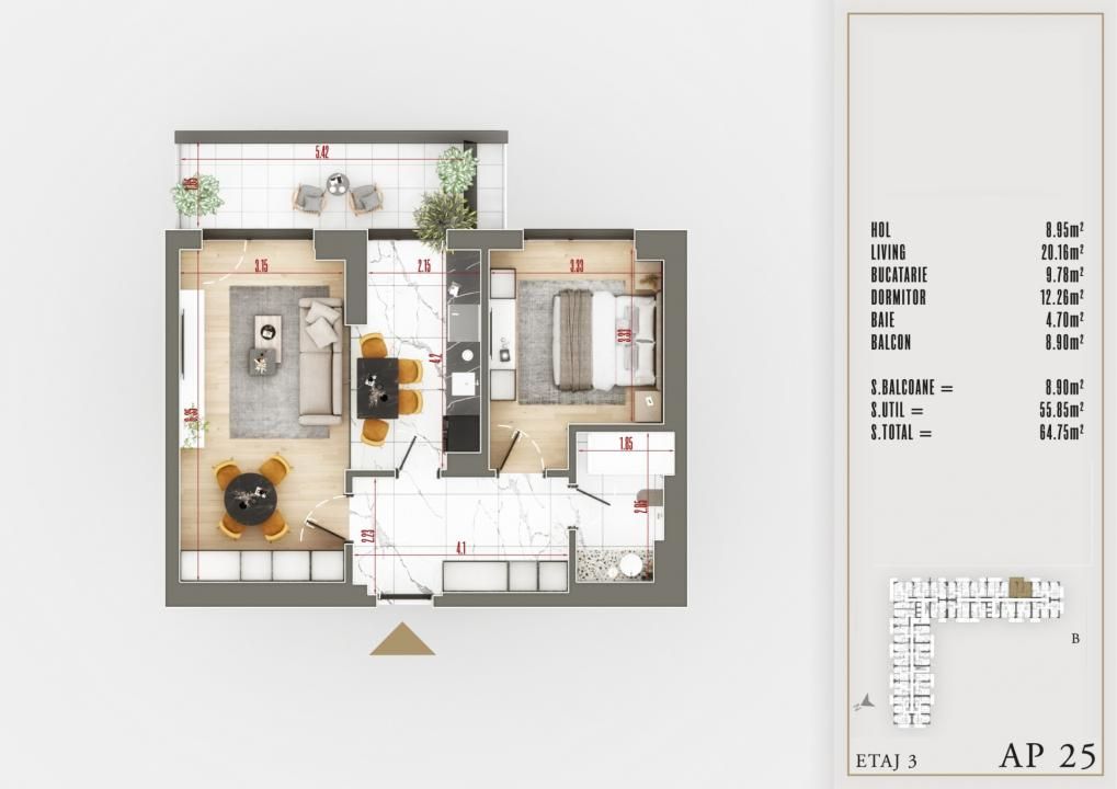 Mutare imediata | An 2026 | Apartament 2 camere, 65 mp | Upper premium – fotografia 13 din 14