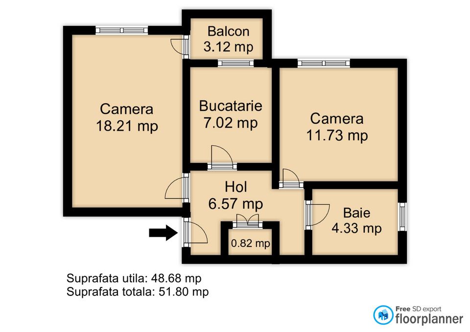 Apartament 2 camere de vanzare in zona Far, comision 0% – fotografia 13 din 13