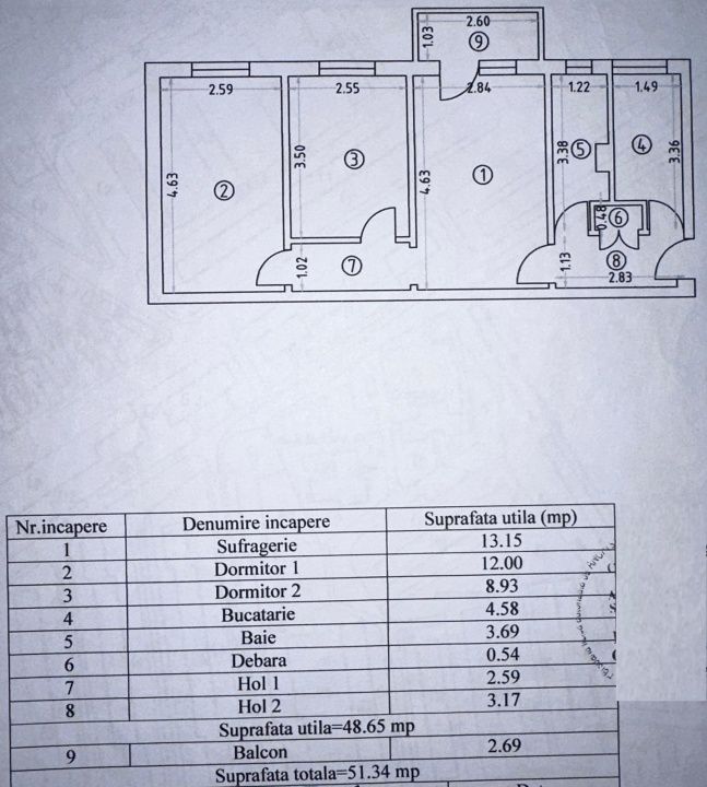 Apartament cu 3 camere de vanzare, situat in zona Inel 2 - Groapa – fotografia 9 din 9