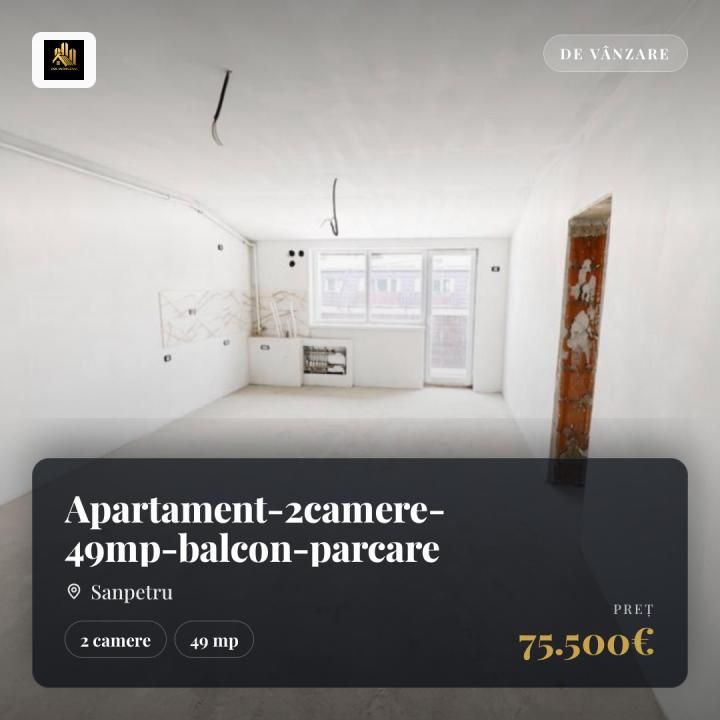 Apartament-2camere-49mp-utili-balcon-parcare-Subcetate – fotografia 1 din 9