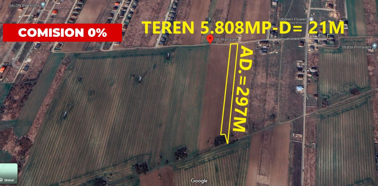 Teren Sabareni-str. Primaverii-pretabil investitie – fotografia 1 din 4