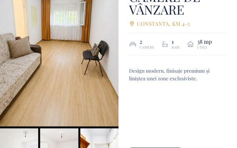 Apartament 2 camere de vânzare | KM 4-5 | Parter | 38 mp