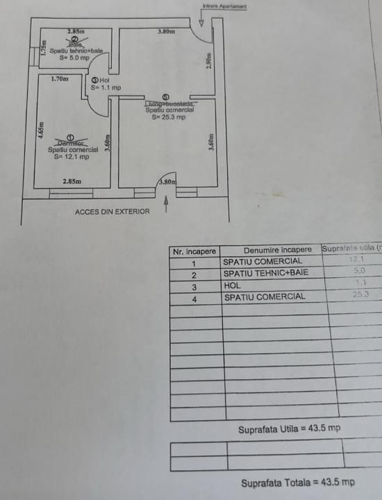 SPATIU COMERCIAL 44 MP | PARTE​R | 2 INTRARI | ARHITECTILOR, SIBIU – fotografia 8 din 8