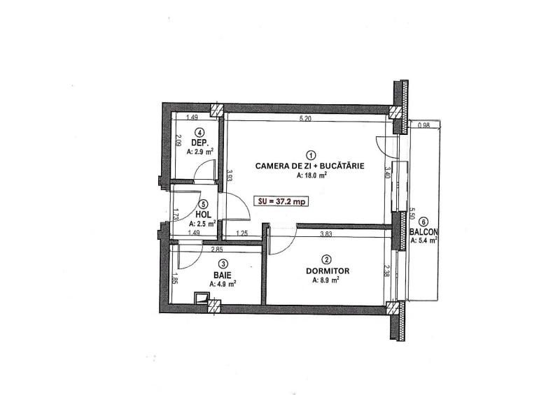 Ap 2 cam, 37 mp, semifinisat, etaj 2, garaj,  zona Terra! – fotografia 8 din 8