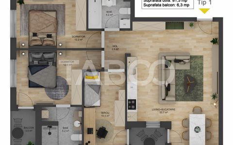 COMISION 0% Apartament 4 camere 81 mp LOC PARCARE zona Doamna Stanca