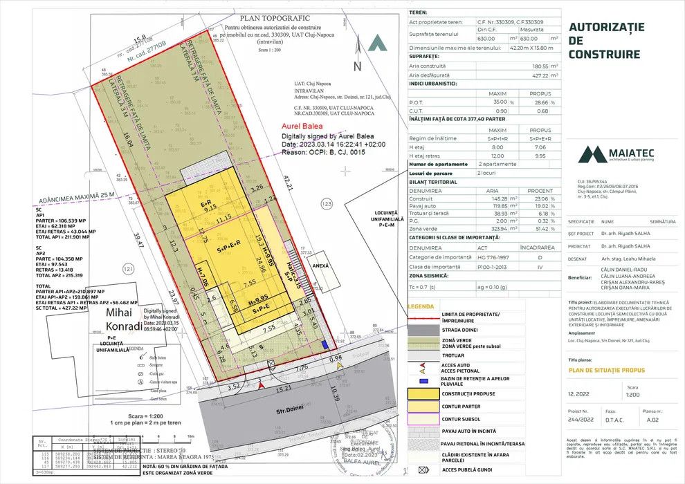 Teren 630 mp cu autorizație pentru două unități locative - Dambul Rotund – fotografia 3 din 8