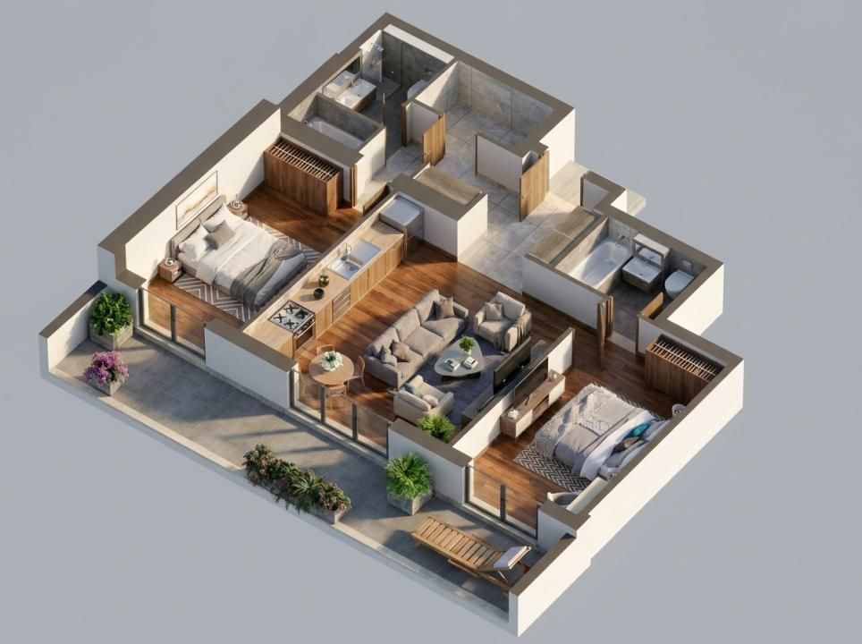 APARTAMENT 3 CAMERE IN COMPLEX CU PREMIU DE ARHITECTURA, PARC PRIVAT, LAC – fotografia 1 din 5