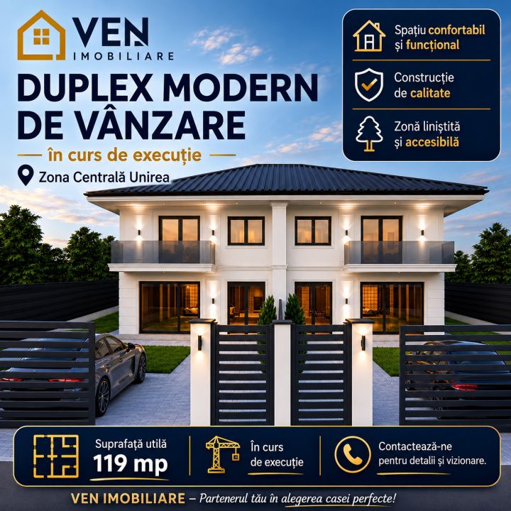 Duplex modern 119 mp în Unirea | 3 dormitoare | Terasă generoasă + balcon – fotografia 1 din 6
