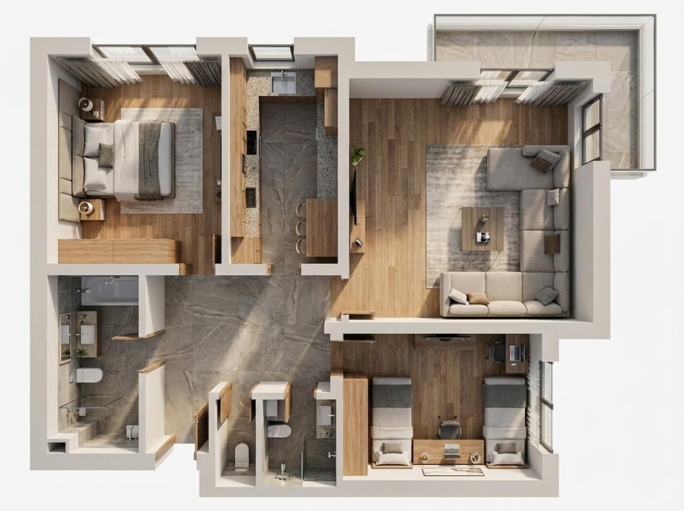 Apartament 90 mp, 3 camere, 2 băi și parcare inclusă – Muzeul Apei – fotografia 6 din 7