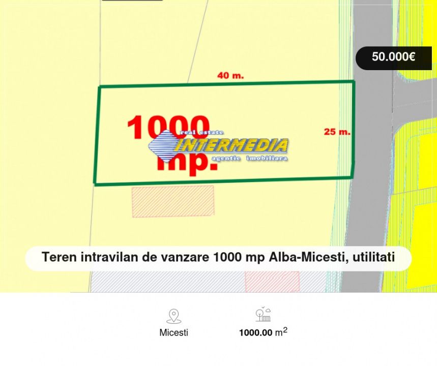 Teren intravilan de vanzare 1000 mp Alba-Micesti, utilitati – fotografia 4 din 4