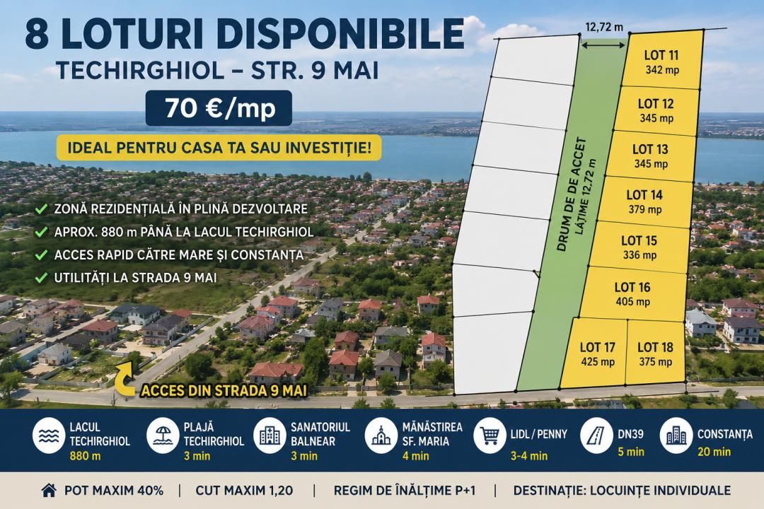 Loturi de vânzare – Techirghiol | Str. 9 Mai | Zonă rezidențială moderna – fotografia 1 din 5