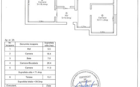 Apartament cu 3 camere, 71,4 mp, terasă 13 mp, zona centrală - Andrei Mureșanu
