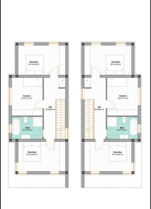 Duplex despartit prin CT | 4 camere | Drumul Boilor | Finisaje la alegere – fotografia 7 din 16