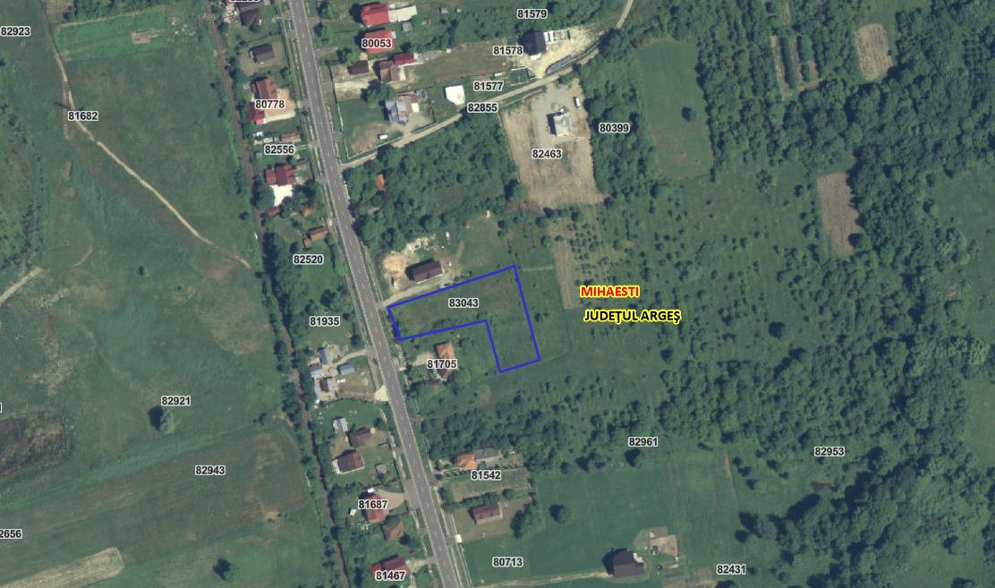 Teren Construcții intravilan de 2600 mp, în Rudeni (Mihăești) preț 49.400 € – fotografia 1 din 1