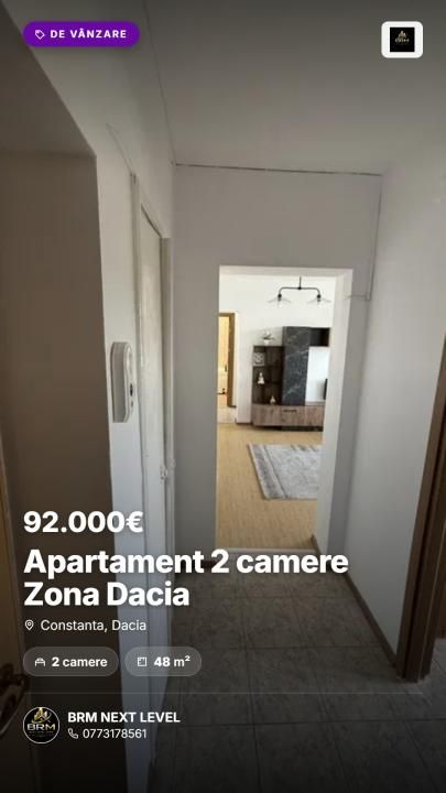 Apartament 2 camere Zona Dacia – fotografia 1 din 9