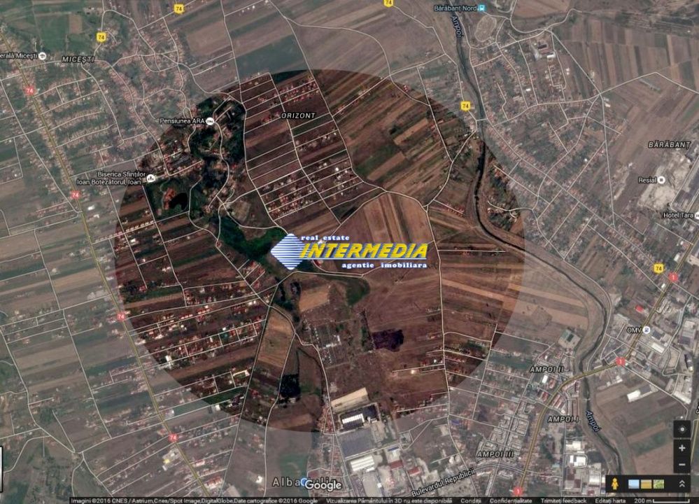VANZARE Teren Intravilan 2040 mp D= 19 m. Alba Iulia iesire spre Cluj Utilitati – fotografia 2 din 7